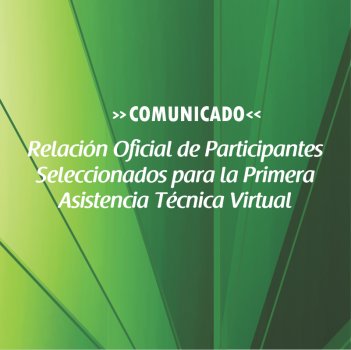 Relación Oficial de Participantes Seleccionados para la Primera Asistencia Técnica Virtual