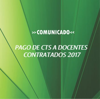 PAGO DE CTS A DOCENTES  CONTRATADOS 2017