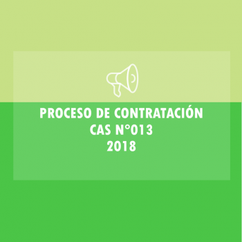 PROCESO DE CONVOCATORIA CAS N°013 – 2018