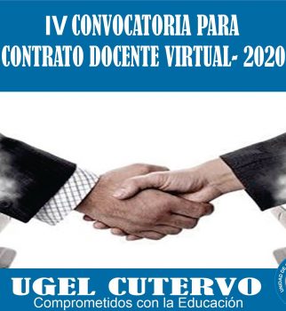 IV CONVOCATORIA PARA CONTRATO DOCENTE –  VIRTUAL 2020