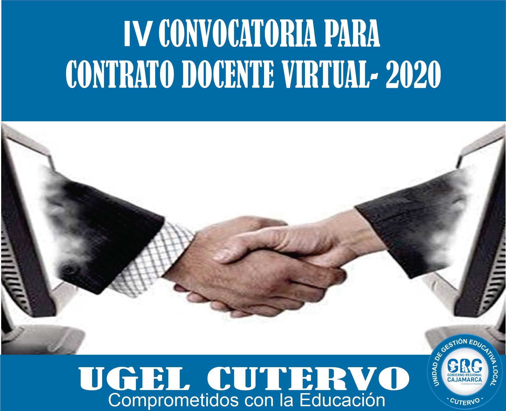 IV CONVOCATORIA PARA CONTRATO DOCENTE –  VIRTUAL 2020